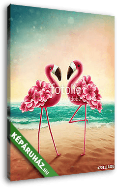 Two flamingos - vászonkép 3D látványterv