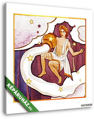 Astrological sign of the zodiac Aquarius as a young man pouring  - vászonkép 3D látványterv