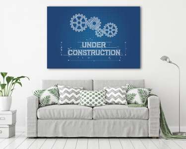 Under Construction blueprint (vászonkép) - vászonkép, falikép otthonra és irodába