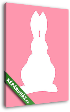 DIY - Húsvéti nyuszi, rózsaszín háttérrel 3. - vászonkép 3D látványterv