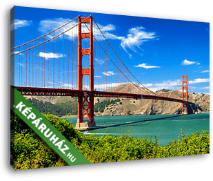 Golden Gate híd élénk napja táj, San Francisco - vászonkép 3D látványterv