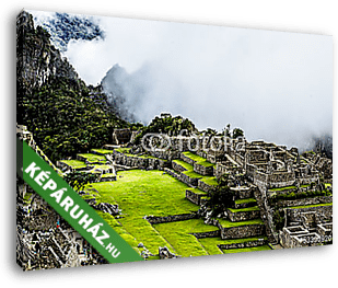 Machu Picchu, az ősi inka város Andoknál, Peru - vászonkép 3D látványterv