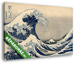 Nagy hullám Kanagavánál (retusálatlan, eredeti verzió, a kép eredeti hibáival) - vászonkép 3D látványterv