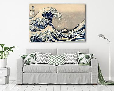 Nagy hullám Kanagavánál (retusálatlan, eredeti verzió, a kép eredeti hibáival) (vászonkép) - vászonkép, falikép otthonra és irodába
