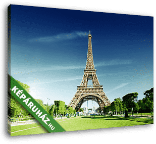 napsütéses reggel és Eiffel-torony, Párizs, Franciaország - vászonkép 3D látványterv