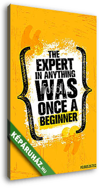 The Expert In Anything Was Once A Beginner. Inspiring Creative Motivation Quote Poster Template. Vector Typography - vászonkép 3D látványterv