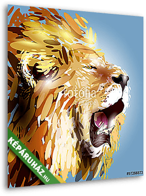 Vektoros illusztráció az oroszlánfej - vászonkép 3D látványterv