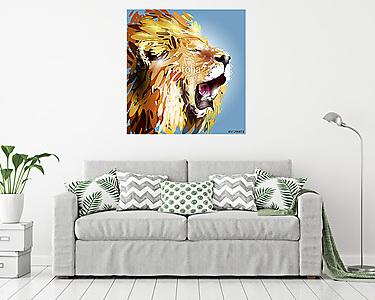 Vektoros illusztráció az oroszlánfej (vászonkép) - vászonkép, falikép otthonra és irodába