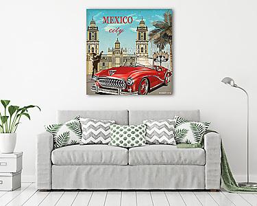 Mexico retro poster. (vászonkép) - vászonkép, falikép otthonra és irodába