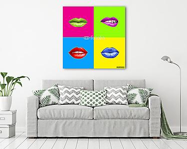 Pop art ajkak.Lips háttér. (vászonkép) - vászonkép, falikép otthonra és irodába