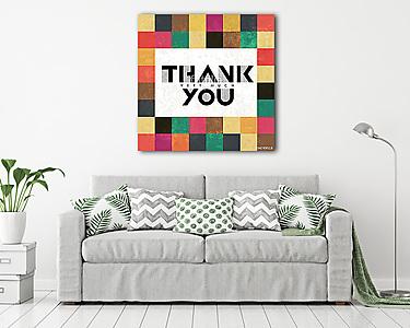 Thank You színes mozaik háttérrel (vászonkép) - vászonkép, falikép otthonra és irodába