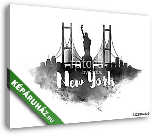 Watercolor New York City Skyline - vászonkép 3D látványterv