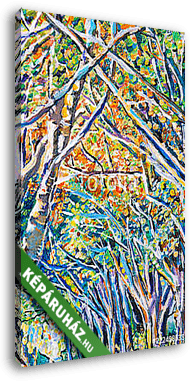 Színes falombok - vászonkép 3D látványterv