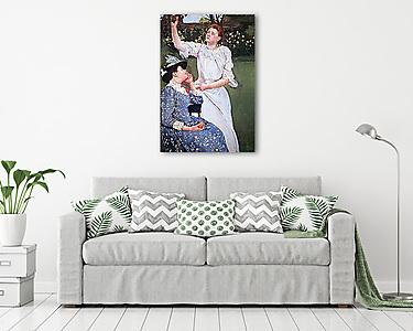 Gyümölcsöt szüretelő lány (vászonkép) - vászonkép, falikép otthonra és irodába