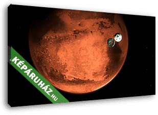 Perseverance Rover szétválása a hordozótól a Mars fölöttt (illusztráció) - vászonkép 3D látványterv