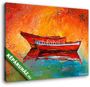 Vörös csónakok - vászonkép 3D látványterv