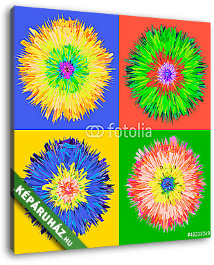 Pop art virág, vektor Eps 10 illusztráció. - vászonkép 3D látványterv