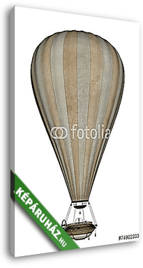 Retro hőlégballon rajz - vászonkép 3D látványterv
