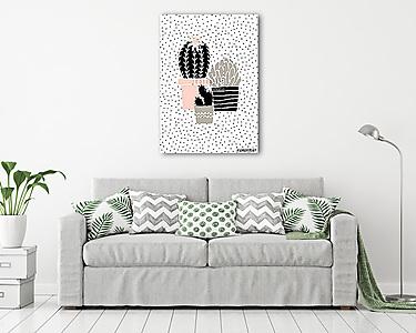 Hand Drawn Cactus Poster (vászonkép) - vászonkép, falikép otthonra és irodába