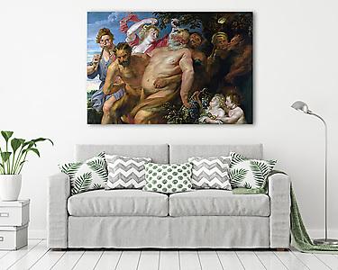 A részeg Silenust a Szatírok támogatják (vászonkép) - vászonkép, falikép otthonra és irodába