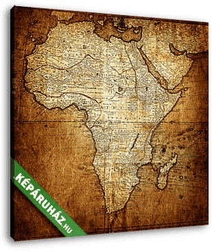 Afrika vintage térkép illusztációja - vászonkép 3D látványterv