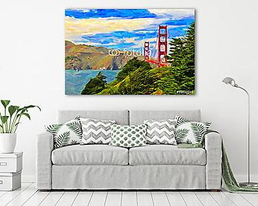 San Francisco Golden Gate híd festészet (vászonkép) - vászonkép, falikép otthonra és irodába