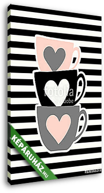 Cute Cups Poster Design - vászonkép 3D látványterv