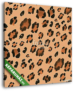 Leopard spots. Watercolor seamless pattern 10. Animal fur - vászonkép 3D látványterv