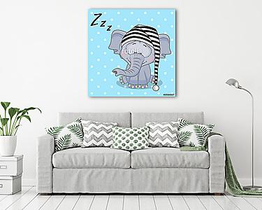 Alvó kiselefánt (vászonkép) - vászonkép, falikép otthonra és irodába