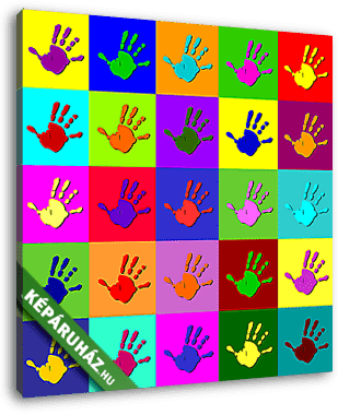 Warhol kezek - vászonkép 3D látványterv