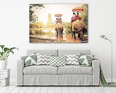 Elefántok Ayutthayában (vászonkép) - vászonkép, falikép otthonra és irodába