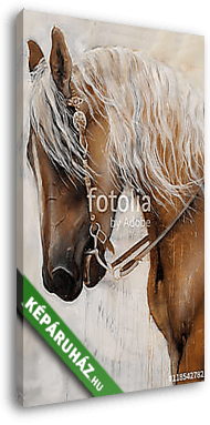 Gyönyörű Haflingi ló festmény - vászonkép 3D látványterv