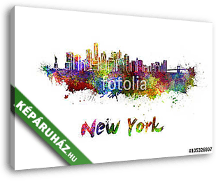 New York skyline in watercolor - vászonkép 3D látványterv
