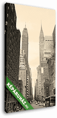 New York-i Manhattan utcai kilátás fekete-fehérben - vászonkép 3D látványterv