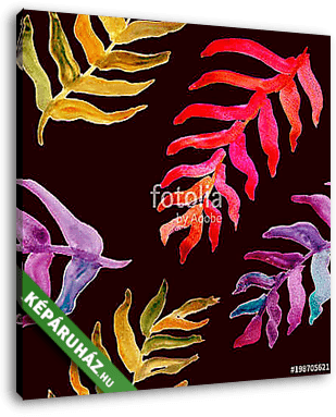 Summer tropical pattern, background with palm leaves. - vászonkép 3D látványterv
