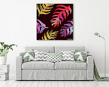 Summer tropical pattern, background with palm leaves. (vászonkép) - vászonkép, falikép otthonra és irodába