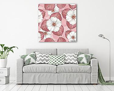 Delicate floral seamless pattern 6. Watercolor background with w (vászonkép) - vászonkép, falikép otthonra és irodába