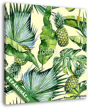 Trópusi pálmák és a ananászok - vászonkép 3D látványterv