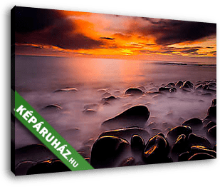 Misztikus naplemente a tengerparton - vászonkép 3D látványterv