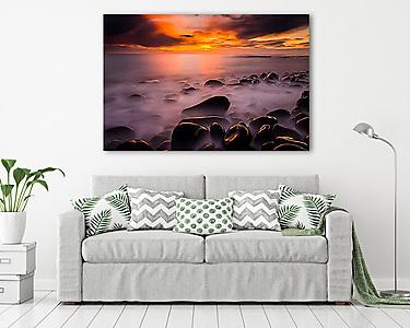 Misztikus naplemente a tengerparton (vászonkép) - vászonkép, falikép otthonra és irodába