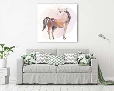 Akvarell háziállatok - lovacska  (vászonkép) - vászonkép, falikép otthonra és irodába