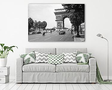 Párizs, a Diadalív a Champs Élysées-ről nézve (1964) (vászonkép) - vászonkép, falikép otthonra és irodába
