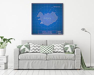 Izland térképe (vászonkép) - vászonkép, falikép otthonra és irodába
