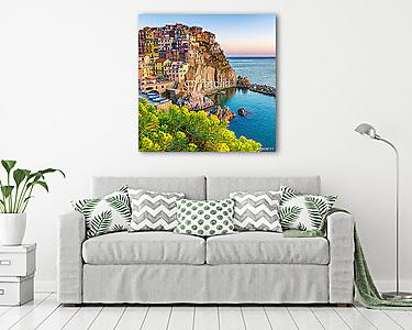 Naplemente Manarolában, Cinque Terre, Olaszország (vászonkép) - vászonkép, falikép otthonra és irodába