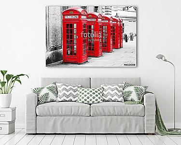 Telefonos fülkék Londonban a Color-Key módszerrel (vászonkép) - vászonkép, falikép otthonra és irodába