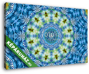 Blue meditation mandala - vászonkép 3D látványterv