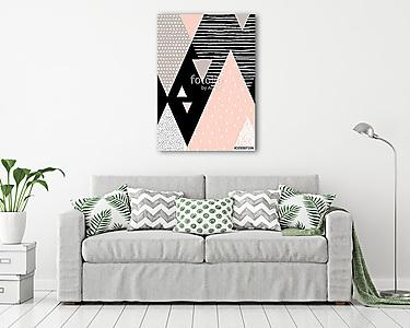 Modern formák vonalak, jelek, pöttyök, háromszög (vászonkép) - vászonkép, falikép otthonra és irodába