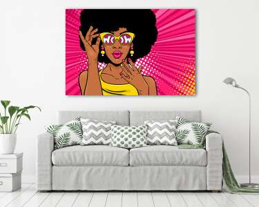 WOW Pop Art - Fekete nő napszemüvegben (vászonkép) - vászonkép, falikép otthonra és irodába