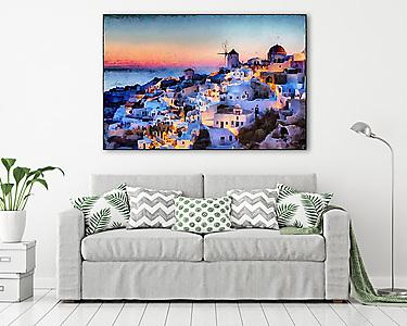 Santorini naplemente (vászonkép) - vászonkép, falikép otthonra és irodába