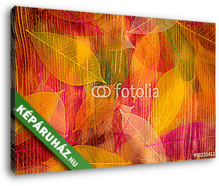 Őszi levelek textúrája - vászonkép 3D látványterv